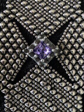 Sergio Gutierrez SG Silver Mesh Liquid Metal Diamond Emerald Cut Bracelet